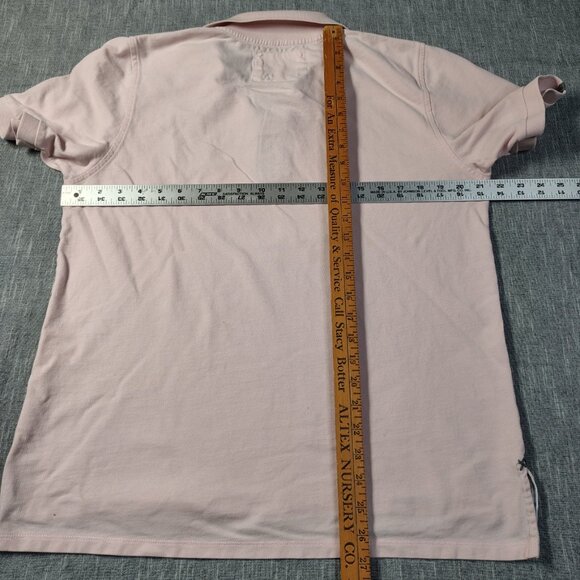 VINTAGE Project E Polo Size Large Pink Gray Stitch Laid Back West Coast - Picture 11 of 15